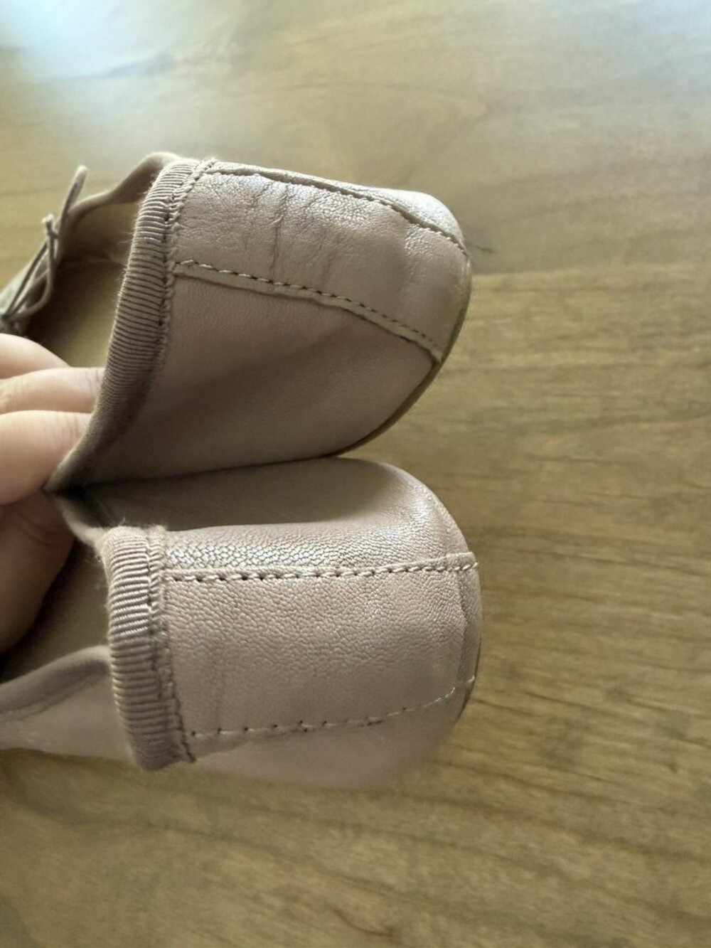 ZARA Woman Beige Soft Leather Ballet Flats Round Toe Women’s M US 9 EU 41 - Picture 4 of 7